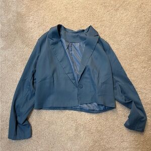SHEIN Blue Cropped Blazer